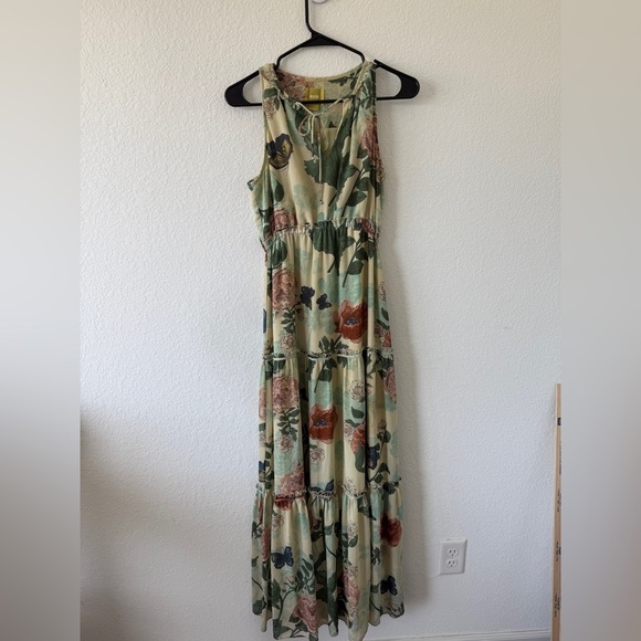 Anthropologie Maeve maxi dress tan floral size 2 - Picture 1 of 11